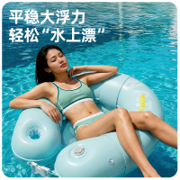 夾網浮床遊泳充氣吊床可折疊靠背充氣床戶外躺椅浮排可攜式