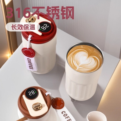 316不鏽鋼溫顯保溫杯保冷水杯大容量智能咖啡杯禮品