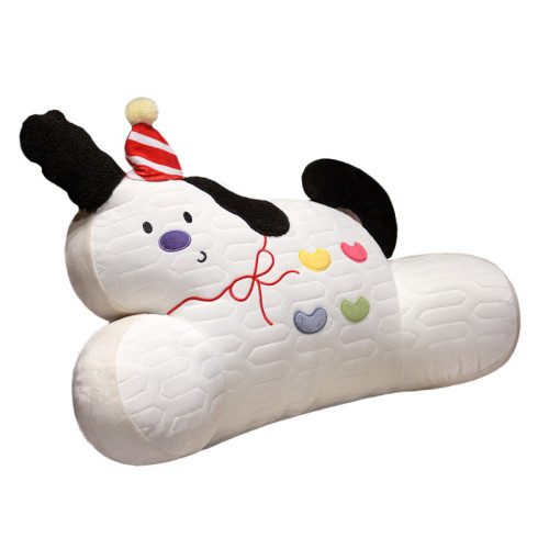 可愛快樂小狗腰靠車用靠背乳膠抱枕辦公室坐椅腰靠護腰沙發靠枕墊