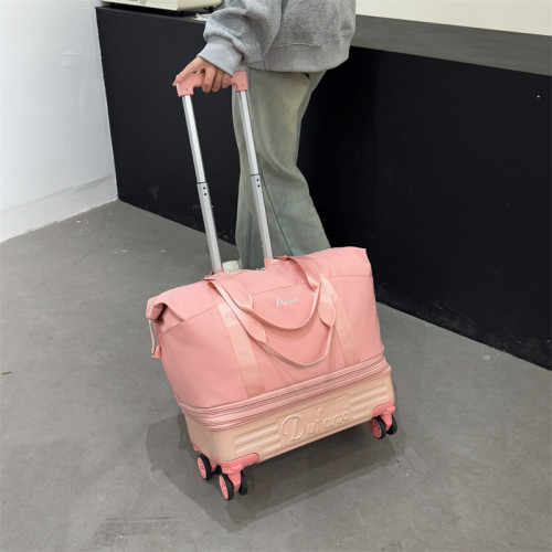 大容量旅行包外出短途出差收納行李袋拉桿萬向輪待産包