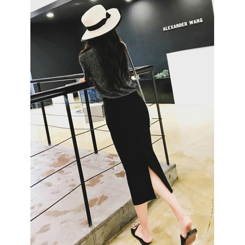 黑色半身裙女2026新款春夏中長款小個子長裙開叉一步彈力包臀裙子
