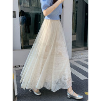 蕾絲半身裙輕奢高級感女2026新款春季氣質蓬蓬a字傘裙白色紗裙