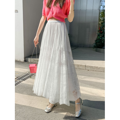 蕾絲半身裙輕奢高級感女2026新款春季氣質蓬蓬a字傘裙白色紗裙 蕾絲半身裙輕奢高級感女2026新款春季氣質蓬蓬a字傘裙白色紗裙
