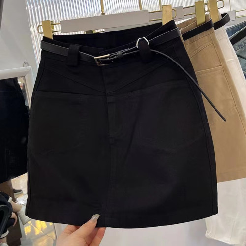 大碼彈力工裝牛仔半身裙女夏季胖mm防走光高腰顯瘦a字包臀短裙子