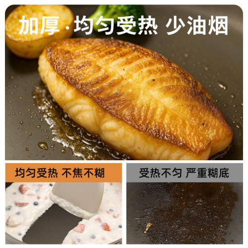鈦金陶瓷平底鍋不沾鍋家用無塗層牛排煎鍋電磁爐瓦斯爐專用炒菜鍋 鈦金陶瓷平底鍋不沾鍋家用無塗層牛排煎鍋電磁爐瓦斯爐專用炒菜鍋