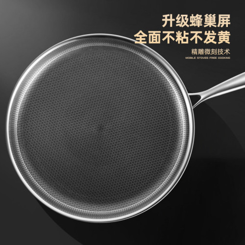 304不鏽鋼煎鍋班戟鍋無油煙煎鍋家用蛋糕皮烙餅不沾鍋加厚平底鍋 304不鏽鋼煎鍋班戟鍋無油煙煎鍋家用蛋糕皮烙餅不沾鍋加厚平底鍋