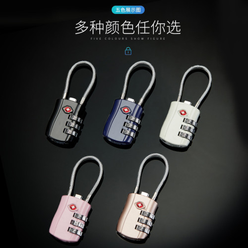 爆款TSA海關密碼鎖 後後背包行李箱鋼絲鎖鋁合金密碼掛鎖店