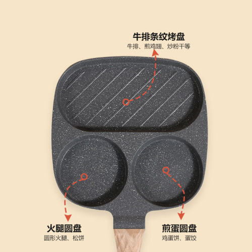 新款麥飯石三孔煎蛋鍋不沾鍋二合一牛排鍋家用早餐鍋愛心模具煎鍋 新款麥飯石三孔煎蛋鍋不沾鍋二合一牛排鍋家用早餐鍋愛心模具煎鍋