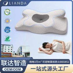 異形枕記憶棉護頸椎牛角枕 側睡0壓力慢廻彈護頸枕助睡眠枕頭
