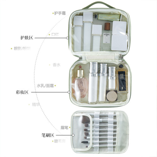 化妝品手提包大容量PU皮旅行出差乾濕分離分層收納洗漱包防水