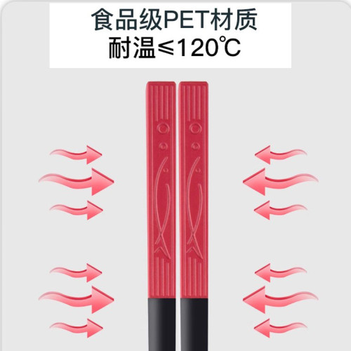 高顔值五色合金筷子5雙10雙家用分餐分人防滑抗菌耐高溫年年有餘