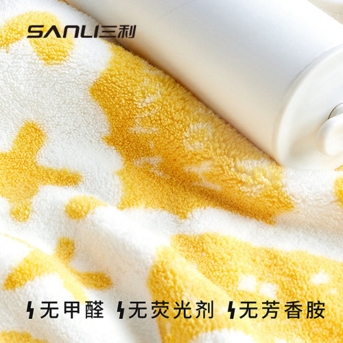 三利毛巾海綿寶寶聯名毛巾珊瑚絨毛巾情侶面巾洗臉巾卡通印花毛巾