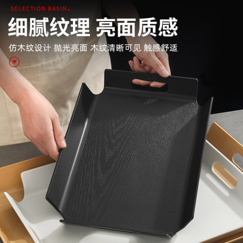 食品級PP麵包托盤長方形蛋糕烘焙店餐盤雙耳水曲柳托盤