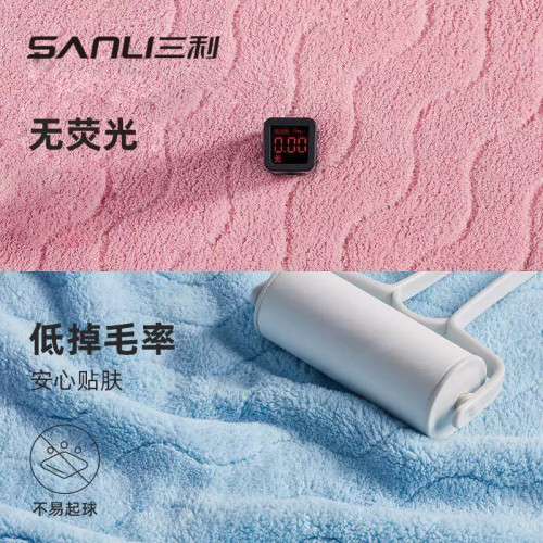 三利毛巾珊瑚絨浴巾超細纖維大浴巾美容美髮用巾成人水波紋洗澡巾