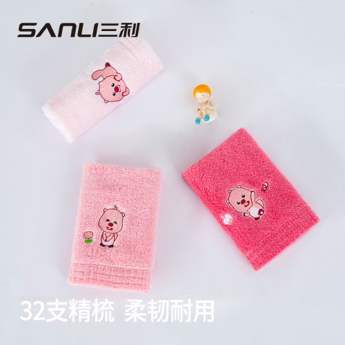 三利毛巾露比方巾純棉吸水刺綉小毛巾全棉洗臉潔面巾禮品兒童毛巾