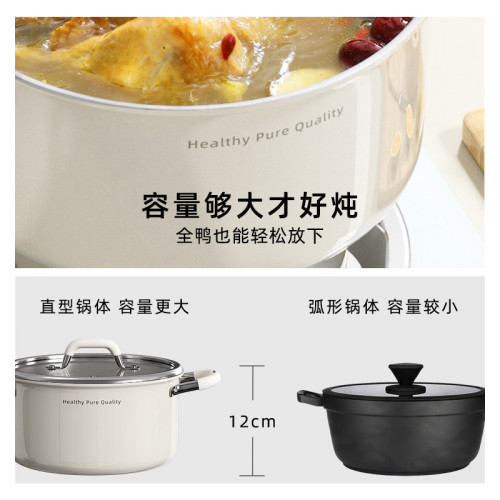 湯鍋不鏽鋼湯鍋無塗層陶瓷加厚家用煲湯電磁爐瓦斯雙耳蒸煮鍋 湯鍋不鏽鋼湯鍋無塗層陶瓷加厚家用煲湯電磁爐瓦斯雙耳蒸煮鍋