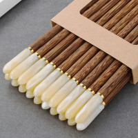 高級仿翡翠雞翅木筷子家用高檔抗菌防霉無漆無蠟豪華輕奢高級感快