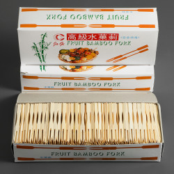 一次性水果叉套裝家用水果簽果盤蛋糕甜品竹簽創意果插點心叉盒裝