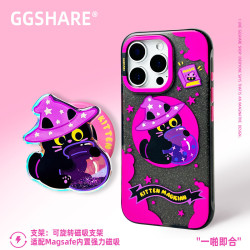 GGSHARE寄居蟹原創魔女貓蘋果iPhone17手機殼磁吸磨砂防摔手機套