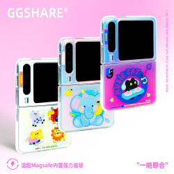 GGSHARE華爲PuraX摺疊螢幕手機殼原創保護套帶磁吸支架磨砂可愛卡通