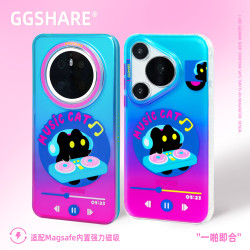 寄居蟹唱片貓華爲手機殼mate70pura原創設計保護套鐳射帶磁吸支架