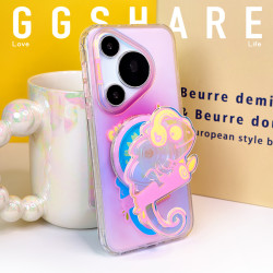 GGSHARE炫彩變色龍適用華爲Pura70pro手機殼 80ultra手機套帶支架