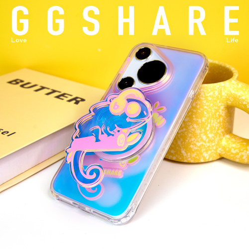 GGSHARE炫彩變色龍適用華爲Pura70pro手機殼 80ultra手機套帶支架