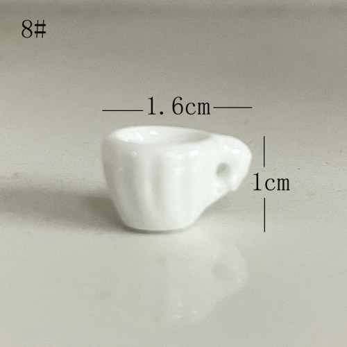 Dollhouse娃娃屋迷你微縮仿真袖珍陶瓷咖啡杯碟迷你廚房擺件