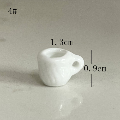 Dollhouse娃娃屋迷你微縮仿真袖珍陶瓷咖啡杯碟迷你廚房擺件