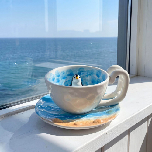 ins可愛海豹陶瓷杯高顔值咖啡杯家用早餐牛奶杯子創意生日禮物女 ins可愛海豹陶瓷杯高顔值咖啡杯家用早餐牛奶杯子創意生日禮物女