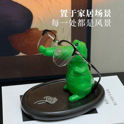 入戶玄關鑰匙收納架卡通客廳陶瓷擺件高檔首飾眼鏡收納盤喬遷禮品