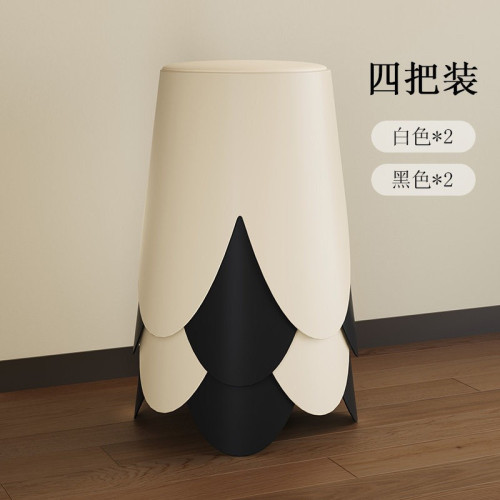 中古喬遷新居塑膠凳子家用加厚可疊放備用結實耐用輕奢高級感圓凳