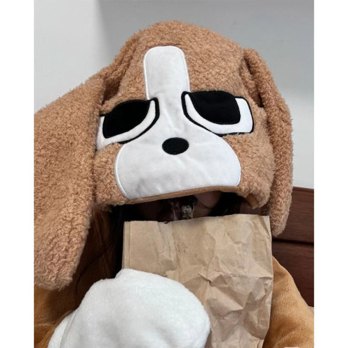 披風午休毯子出門扮狗暹羅厘普比格犬狗連帽午睡毯飛機旅行毛絨毯