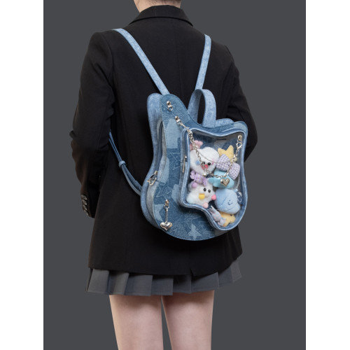 HIATUS原創吉他痛包創意撞色甜酷Y2K鏈條雙肩斜背後後背包甜美愛心包