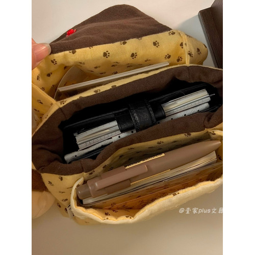 古早布丁三折手帳收納包卡包證件高顔值ins可攜式雜物耳機零錢包女