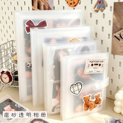 磨砂透明相冊本3-7 寸通用追星小卡拍立得照片收納冊大容量明信片
