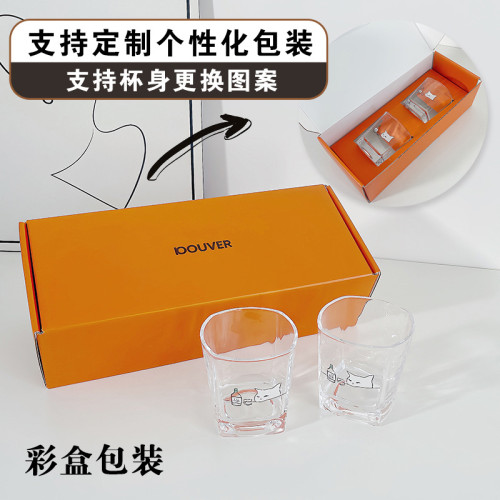 韓式小貓喝酒玻璃杯貓咪威士忌酒杯耐熱咖啡杯子家用透明可愛水杯 韓式小貓喝酒玻璃杯貓咪威士忌酒杯耐熱咖啡杯子家用透明可愛水杯