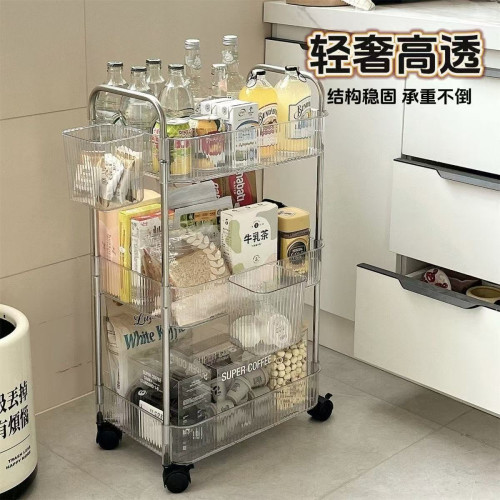 置物架亞克力零食小推車落地收納儲物架 置物架亞克力零食小推車落地收納儲物架
