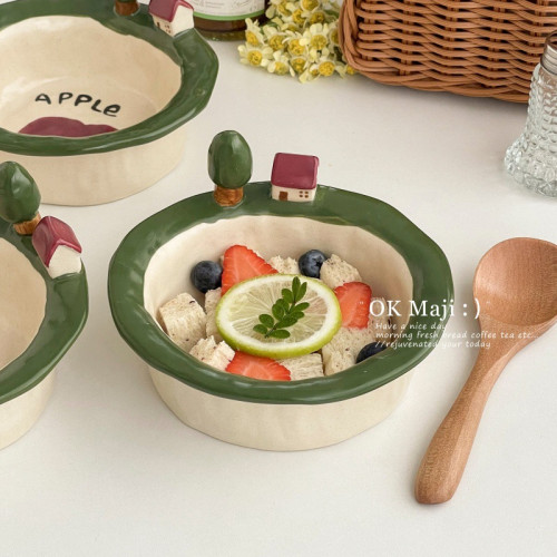 酸奶碗餐具釉下彩ins特別好看的碗可愛早餐碗兒童飯碗陶瓷甜品碗
