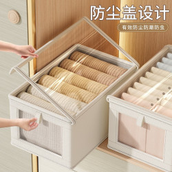 牛津布開窗可視收納盒帶蓋防塵收納箱家用可折疊衣服布藝收納整理