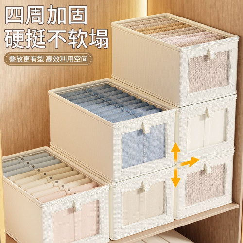 牛津布開窗可視收納盒帶蓋防塵收納箱家用可折疊衣服布藝收納整理