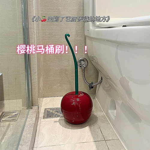 櫻桃馬桶刷新款家用無死角洗手衛生間清潔厠所長柄刷子帶底座套裝