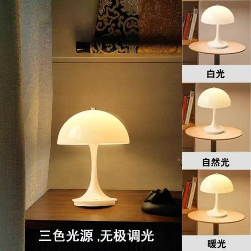 蘑菇燈奶油風小蠻腰花苞燈USB充電台燈臥室床頭裝飾氛圍小夜燈