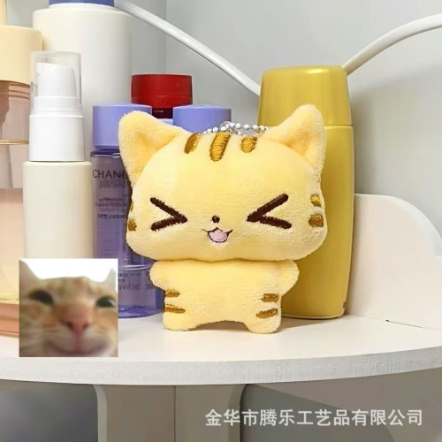 騰樂 卡通可愛古早味超萌小貓貓咪掛飾掛件玩偶鑰匙釦小公仔配飾