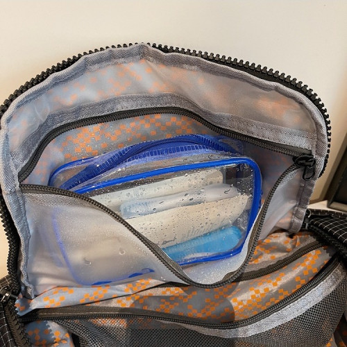 山系攀巖繩尼龍格紋大容量乾濕分離健身包戶外防水手提斜背旅行包