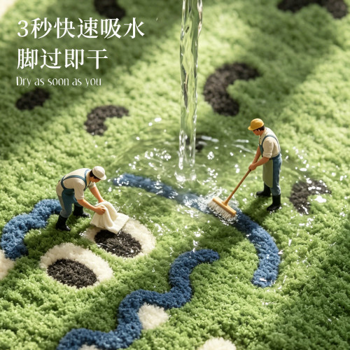 新品萌趣趴趴象簇絨地墊浴室衛生間門口吸水腳墊毛絨防滑衛浴地毯