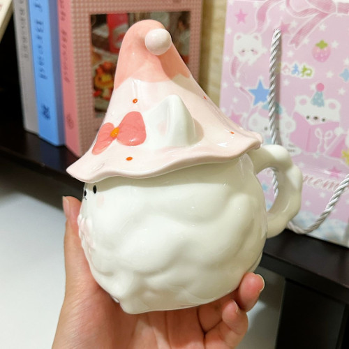 少女心魔法帽薩摩耶馬克杯生日禮物伴手禮高顔值水杯送閨蜜咖啡杯
