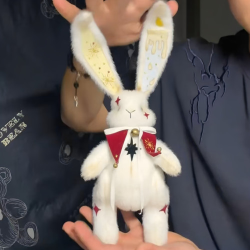 暗黑風手工DIY材料包毛絨兔掛件鑰匙釦可愛星月兔公仔禮物女生創 暗黑風手工DIY材料包毛絨兔掛件鑰匙釦可愛星月兔公仔禮物女生創