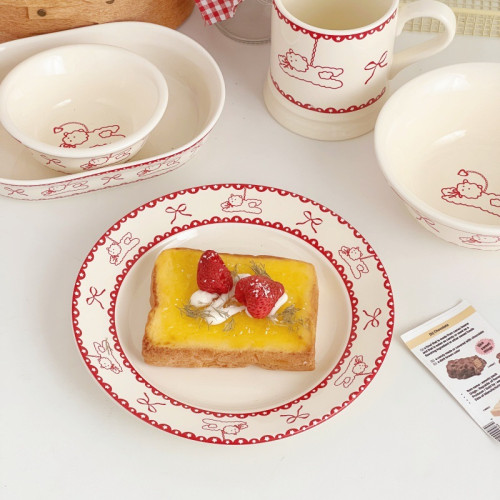高顔值吃飯碗陶瓷酸奶碗米飯碗家用2026新款菜盤烤盤蛋糕甜品盤