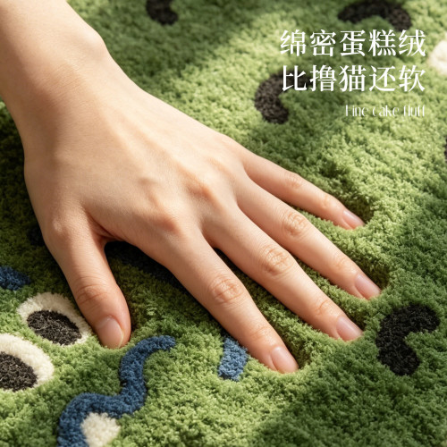 卡通趴趴鱷魚簇絨地墊衛生間浴室吸水腳墊家用異形毛絨防滑門墊